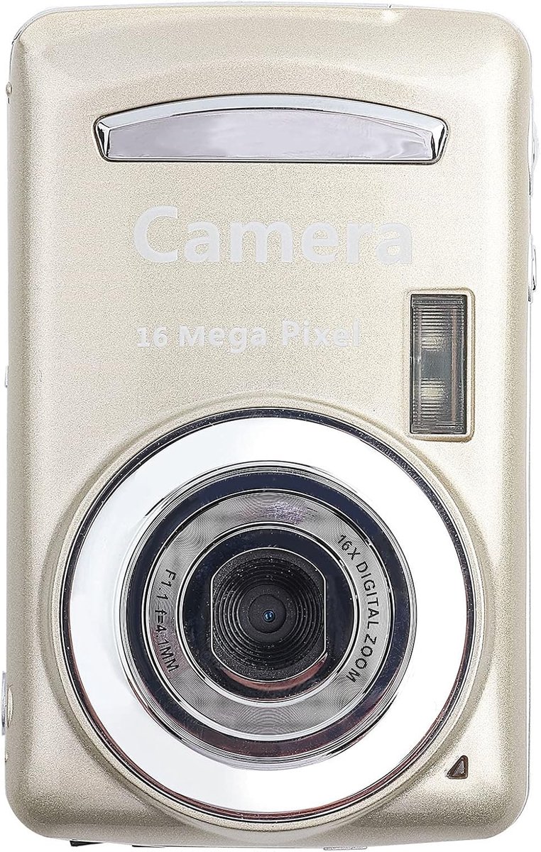 SnelShoppen - Digitale Camera voor Kinderen - FHD 720P, 16x Digitale Zoom, Compacte Camera - Ideaal voor Feest, Camping, en Avonturen - Goud