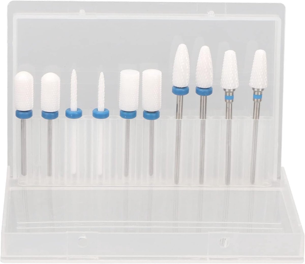 SnelShoppen - Keramische Nagel Cutter Bit Set, 10 Stuks, Professionele Manicure Boor Accessoires voor Acrylnagels, Voor Het Verwijderen van Gel, Polij