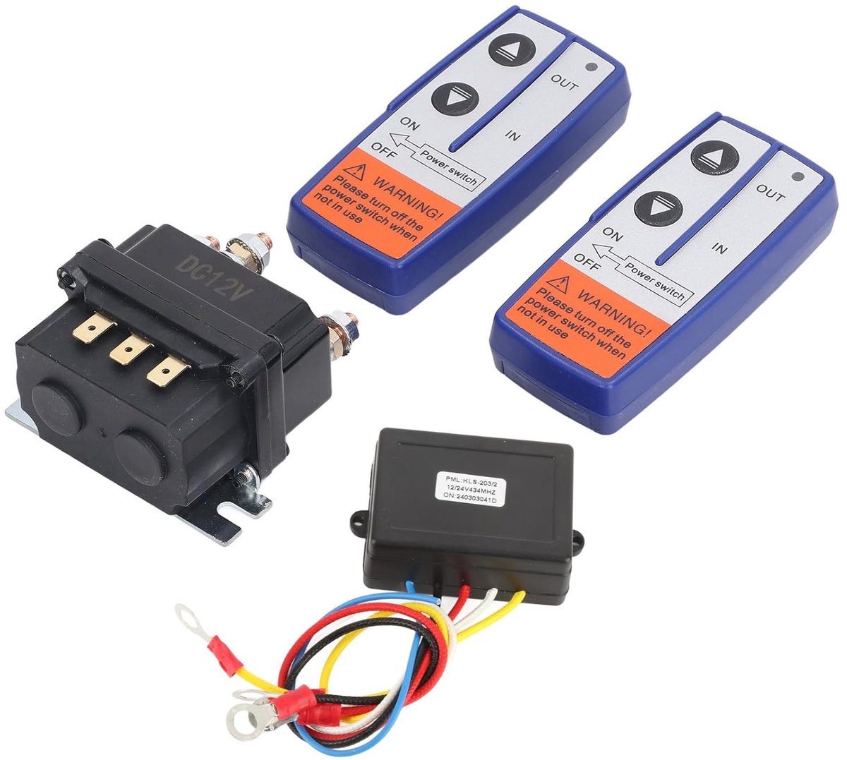 SnelShoppen - 12V 250A Winch Solenoïde Relay Contactdoos met 2 Stuks Draadloze Winch Afstandsbediening Kit Universele Winch Relay Kit voor ATV UTV Tru