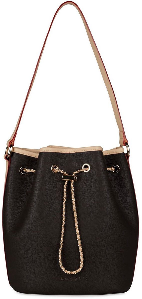 bugatti schoudertas Ella Bucket Bag Dark Brown donkerbruin