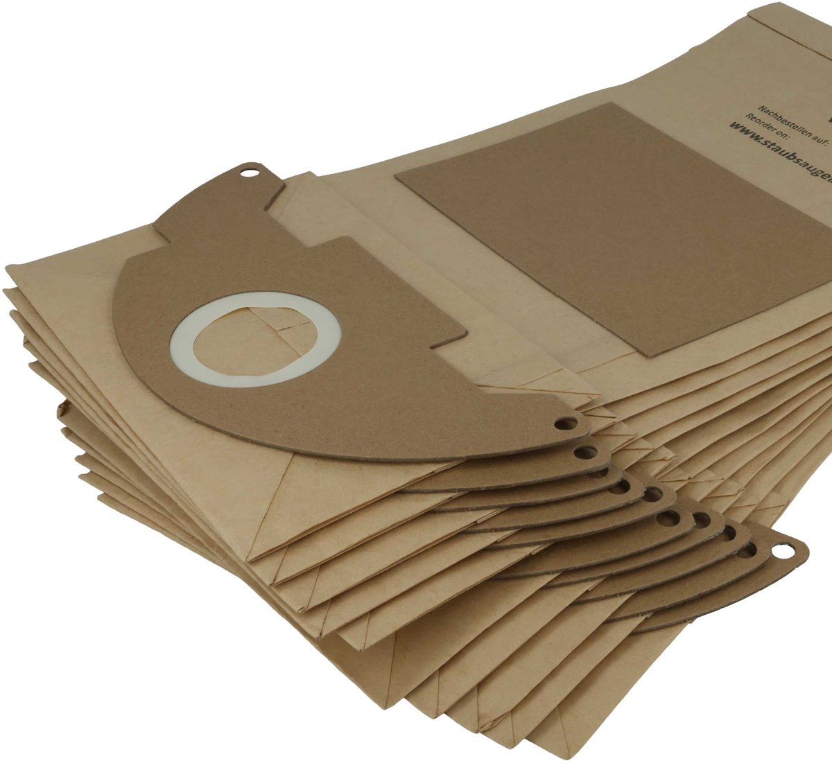 vhbw 10 stuks vervangende stofzakken voor Kärcher 6.904-143 voor stofzuigers - 42,5 cm x 24,8 cm bruin