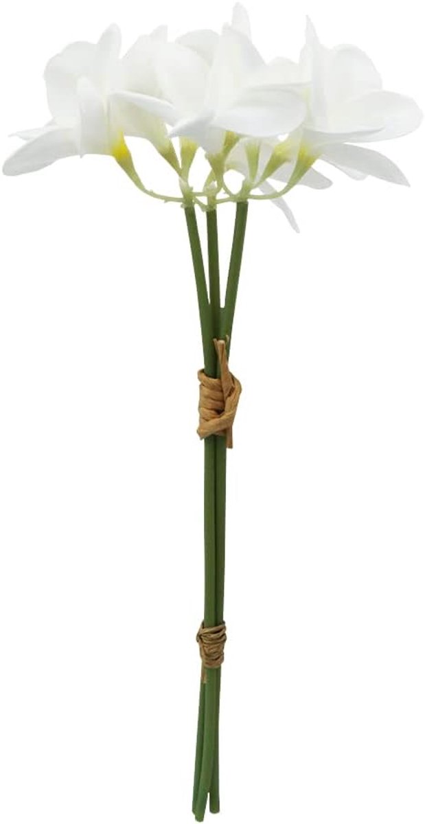 Plumeria Hawaiian Slate Artificial Flower, 3 Dampers, 9 Pieces, Latex, Artificial Flowers, Frangipani, for Wedding - ShopVlot