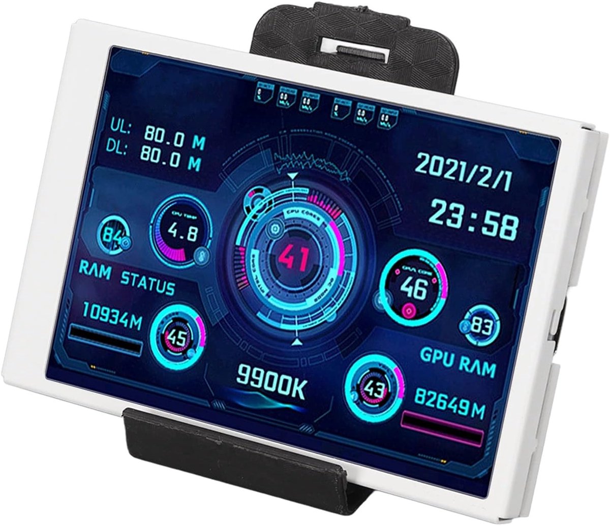 SnelShoppen - 3.5" PC Temperatuurweergave, Real-time Gegevensmonitor voor Computer, CPU RAM HDD Monitor, IPS USB Mini Scherm, USB C PC Behuizing Sub-s