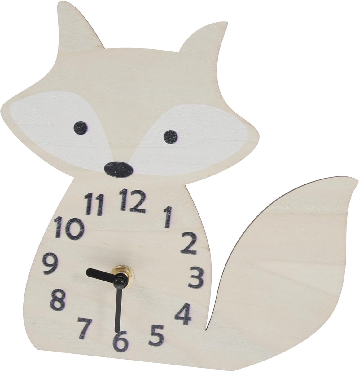 SnelShoppen - Houten Wandklok Kinderen - Geluidsloze Klok voor Kinderkamer Decoratie - Prachtige Wanddecoratie voor Thuis - Met Houten Afwerking - Ide
