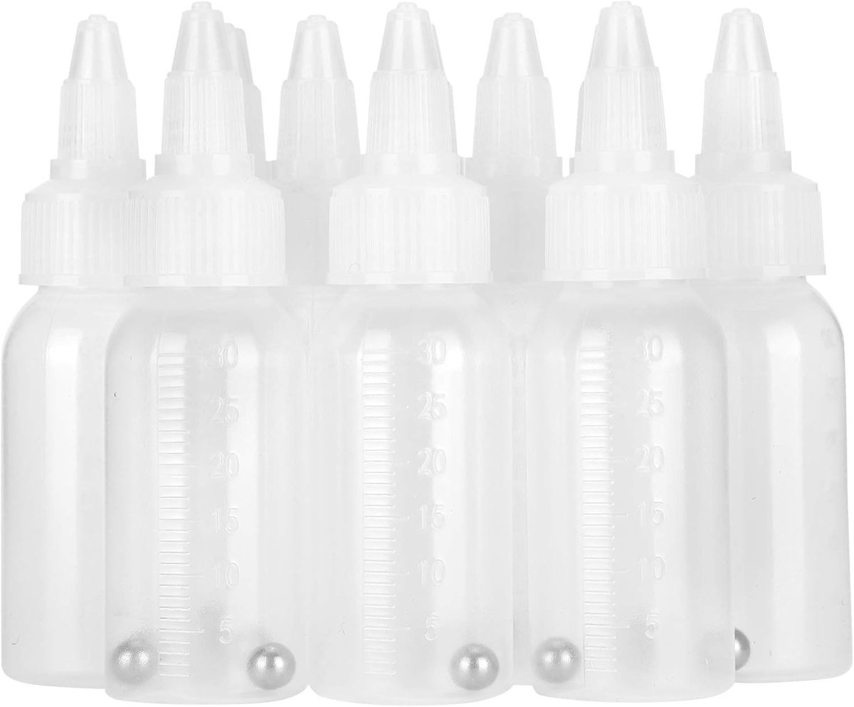 SnelShoppen - 30Ml Lege Verf Flesjes Corrosiebestendige Pigment Container met Schaal voor Airbrush, Verf Potten, Mengflesjes met Ballen, Herbruikbare