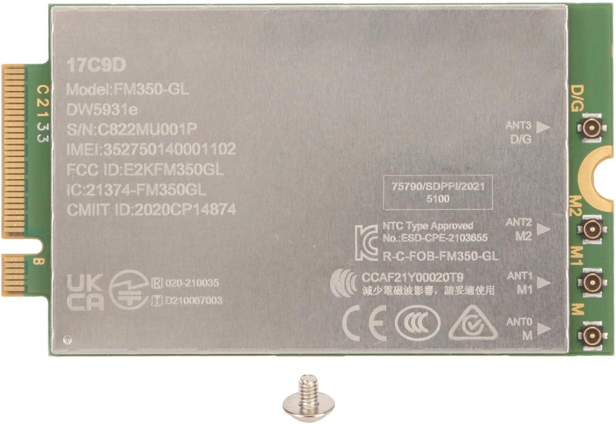 SnelShoppen - 4G LTE Module DW5931e Netwerkkaart, 4.67Gbps Download Snelheid, MIMO Technologie, GNSS Modem voor Laptop en Desktop