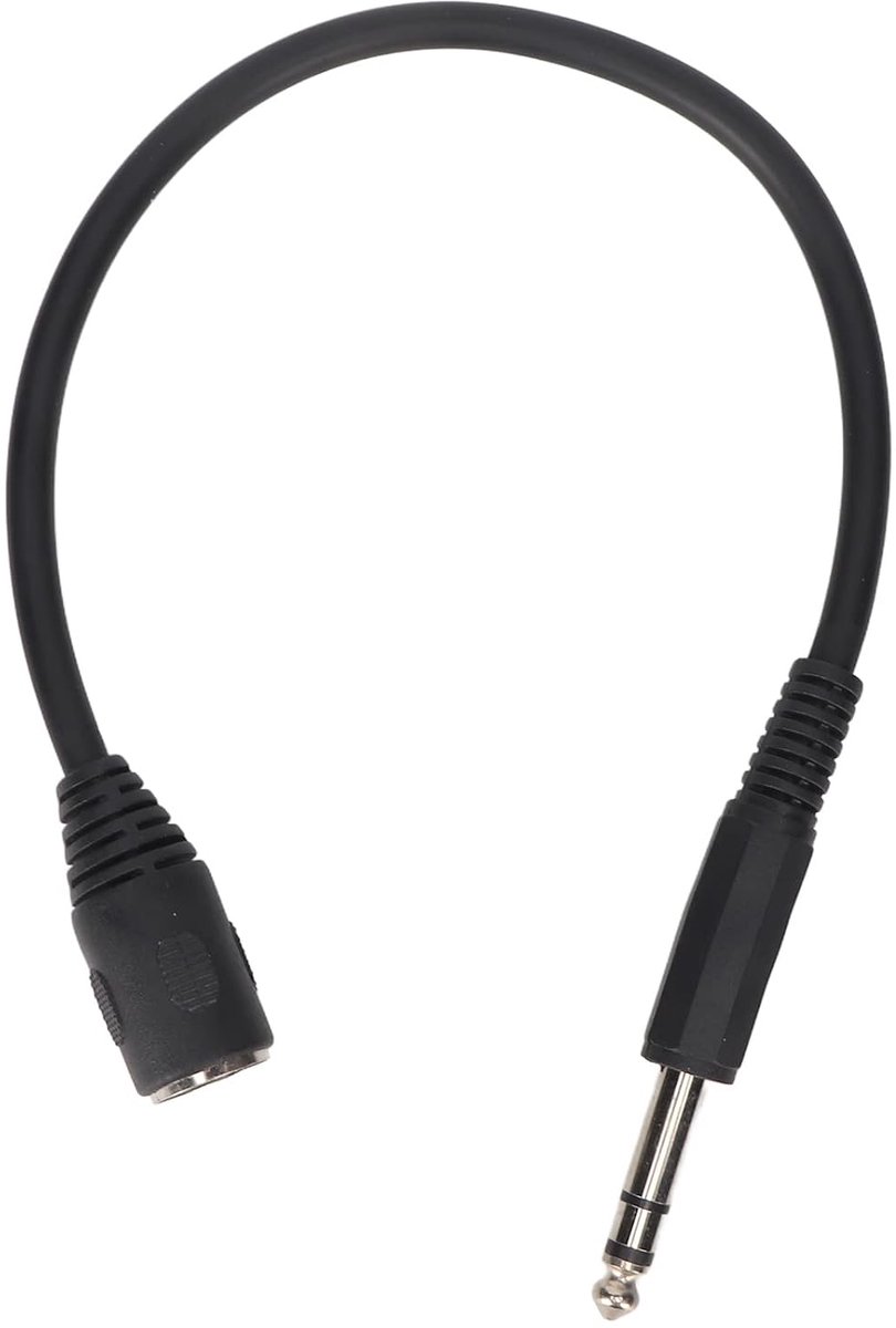 SnelShoppen - 6.35mm naar 5 Pin DIN Female Kabel, 5 Pin DIN Female naar 6.35mm Male Connector, Geluidsadapter Kabel voor Microfoon, 1ft