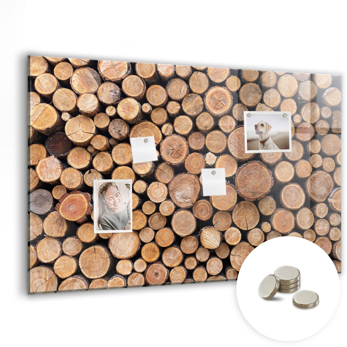 Coloray Glazen Magneetbord - Magnetisch Bord Concrete wereldkaart - 90x60 cm - Bruin Magneetbord - Magnetic Board - Magneetbord Design