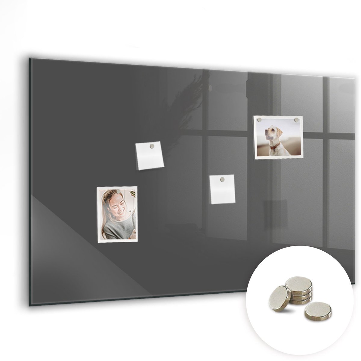Coloray Glazen Magneetbord - Magnetisch Bord Violet - 90x60 cm - Grijs Magneetbord - Magnetic Board - Wanddecoratie