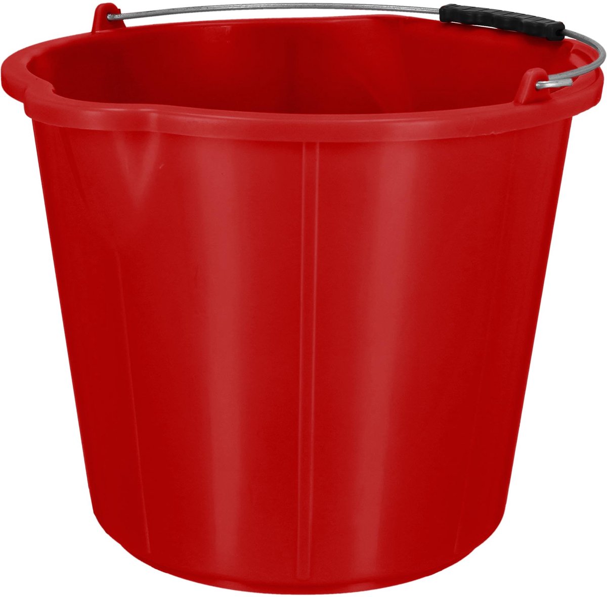 KOTARBAU® Bouwemmer 15 L - Mortelemmer - Emmer met Schenktuit - HDPE - Emmer met Schaalverdeling - en Handvat - Cementemmer - Betonemmer - Rood