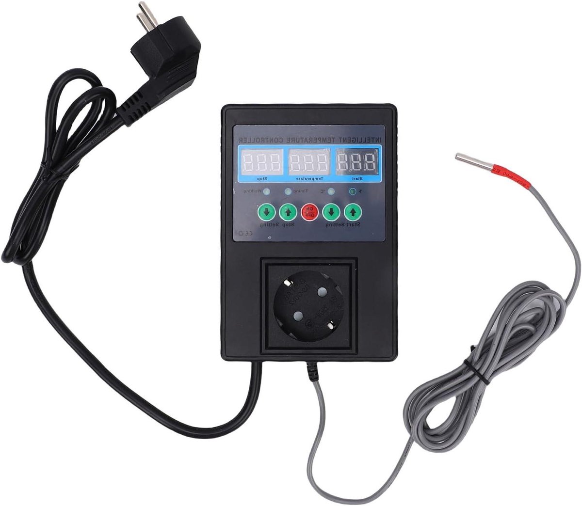 Digitale Temperatuurregelaar - Thermostaat Reptiel - Terrarium Verwarmen - Nauwkeurig 1 Graad - 15A Max - Zwart