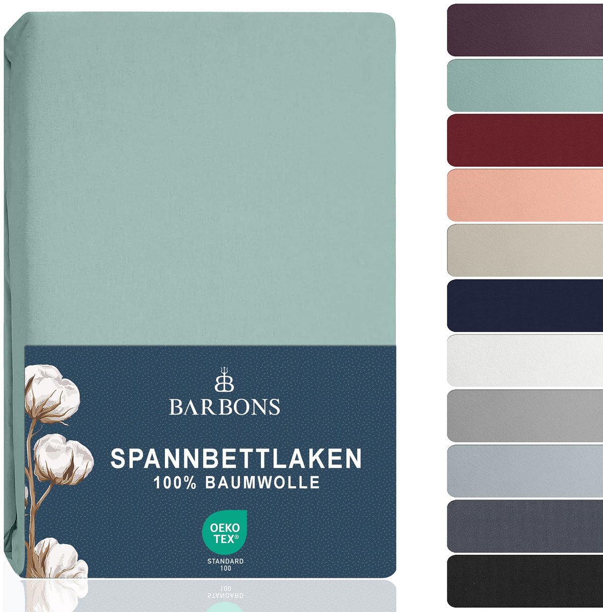 SnelShoppen - Hoeslaken 140x200 cm 100% Katoen - Jersey Laken, Oeko-TEX Gecertificeerd, Groen voor Boxspring en Matrashoogte tot 27 cm