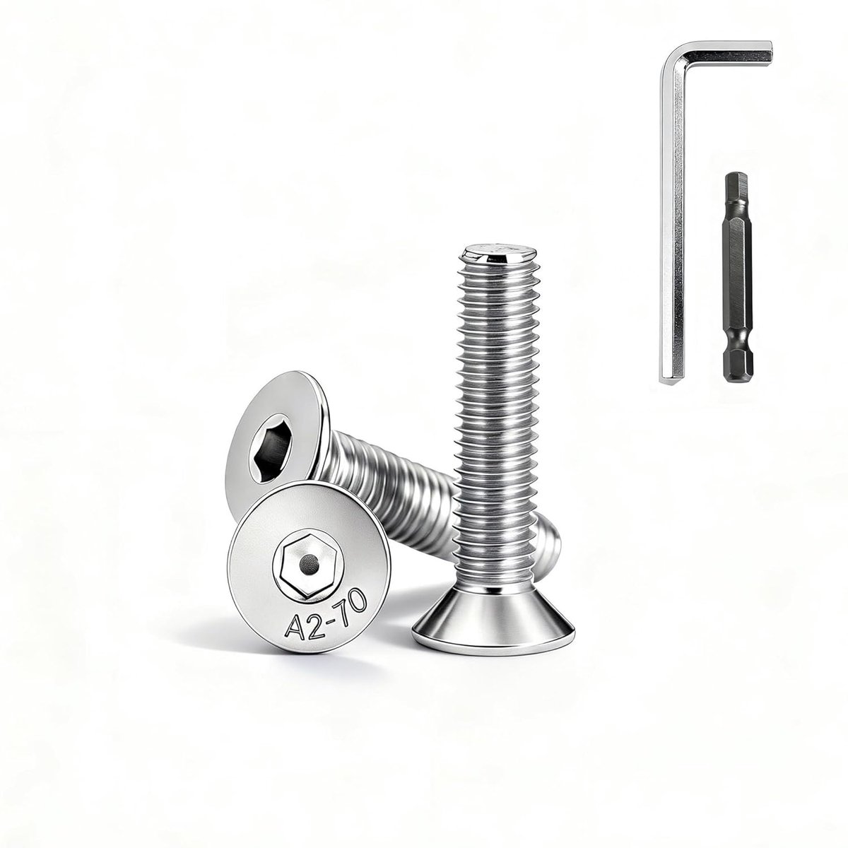 SnelShoppen - 120 Stuks M3 x 6mm Verzinkte Hoofdschroeven Inox Hexagon Platte Hoofdschroeven RVS Volledige Draad Met Inbussleutels