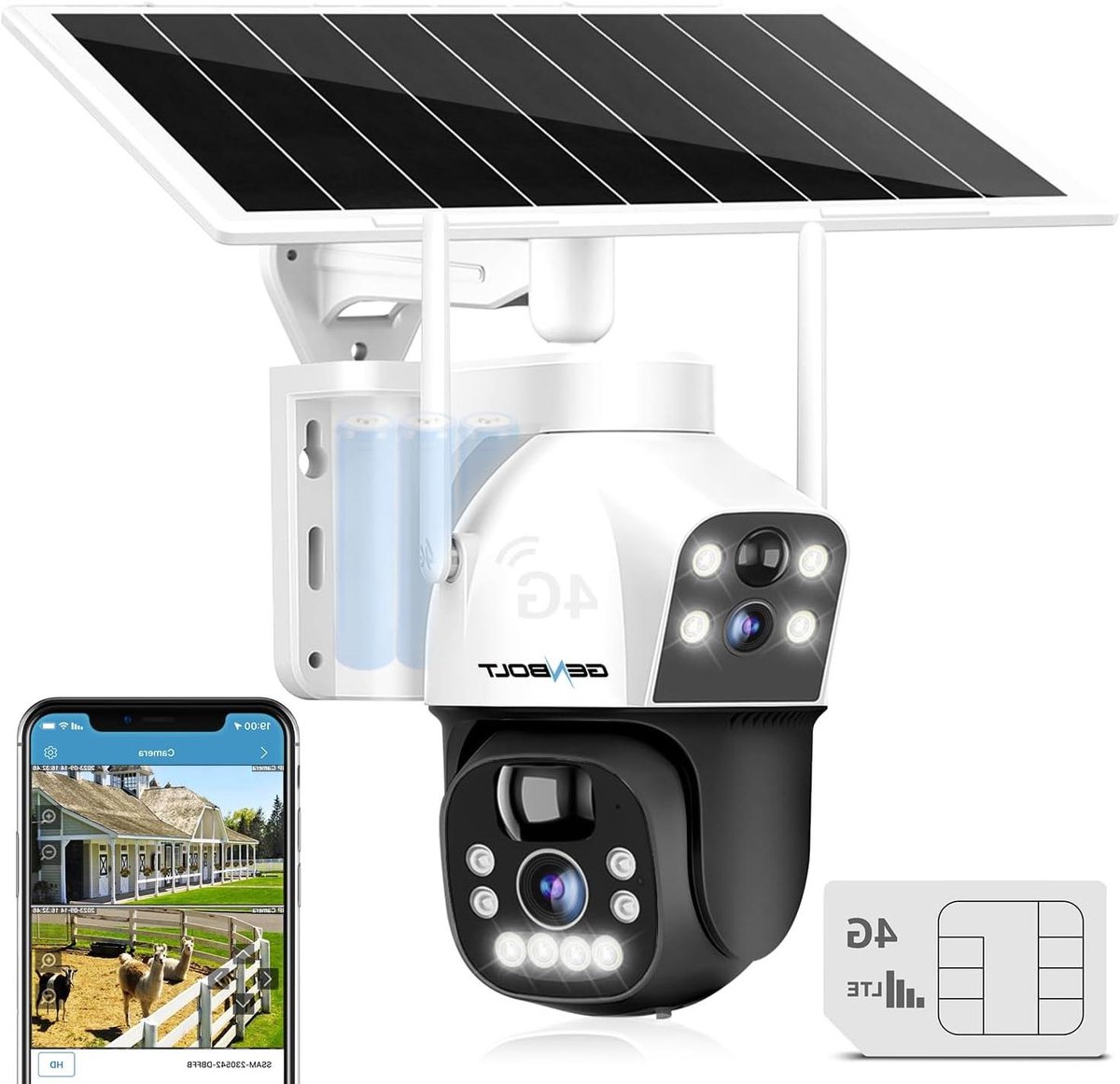 Draadloze Camera - Buiten Beveiliging - Objecten Bewaken - Dubbele Lens - 2.5K Resolutie - Wit
