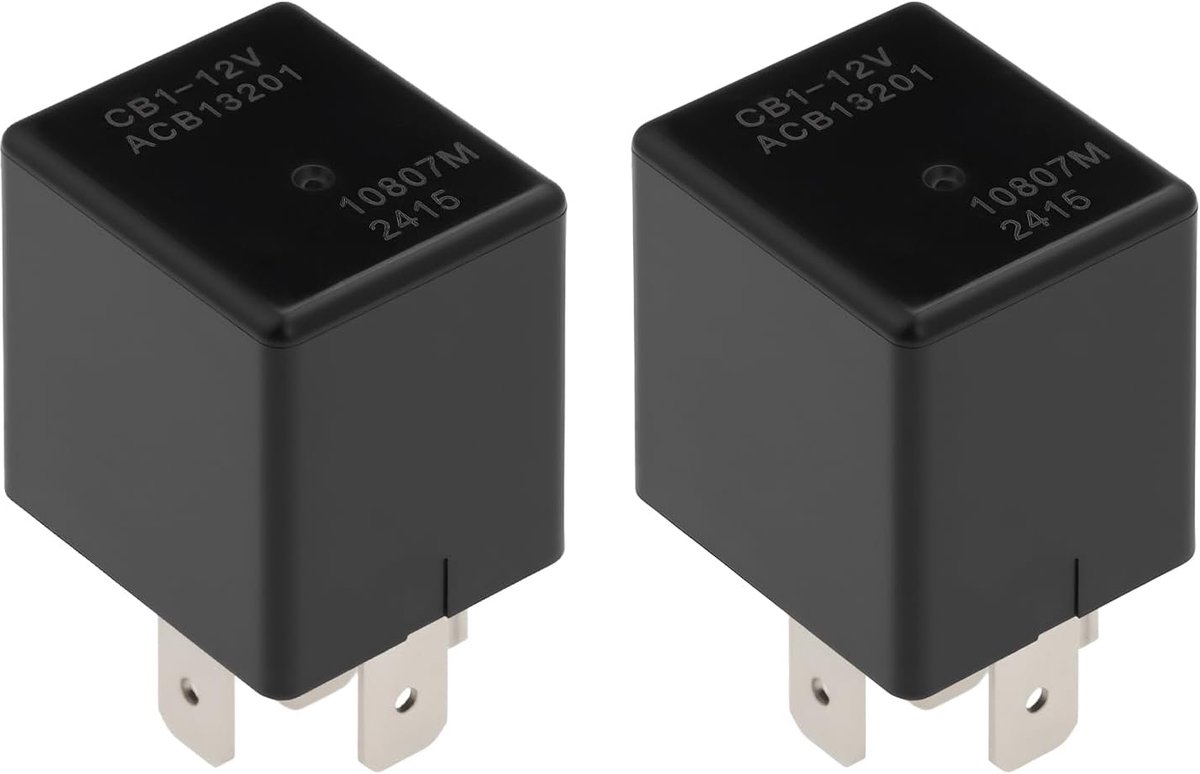 SnelShoppen - 2 Stuks 5-Pins Auto Relay CB1-12V ACB13201 12V/40A Universele Schakelaar voor Elektrische Motoren en Airconditioning