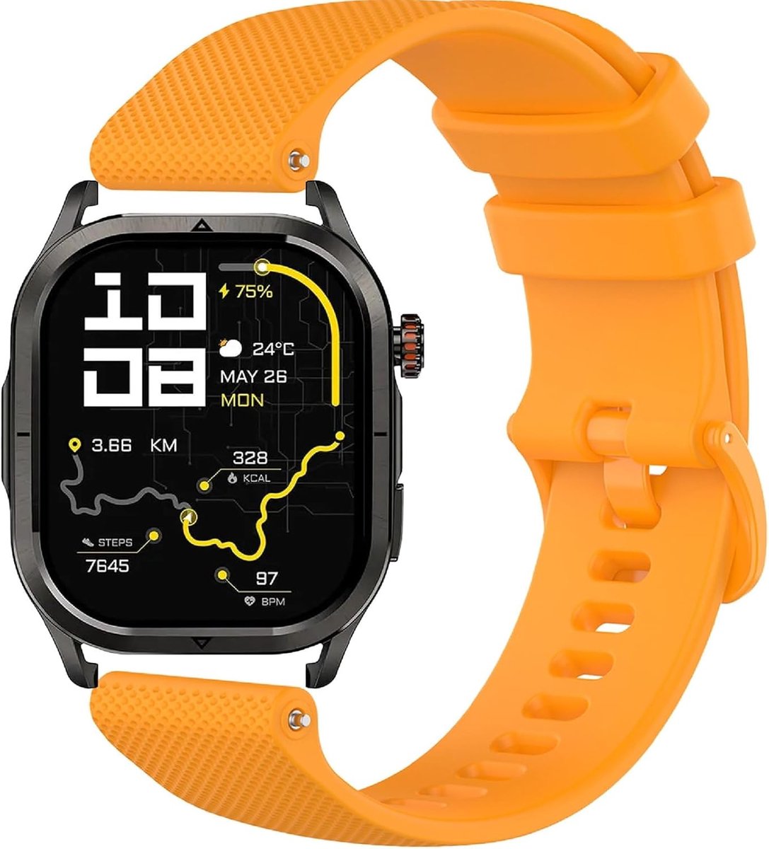 SnelShoppen - Kospet Magic P10 Vervangende Horlogeband Soft Silicone Strap Geel - Ademend, Slijtvast, Voor Sport en Dagelijks Gebruik