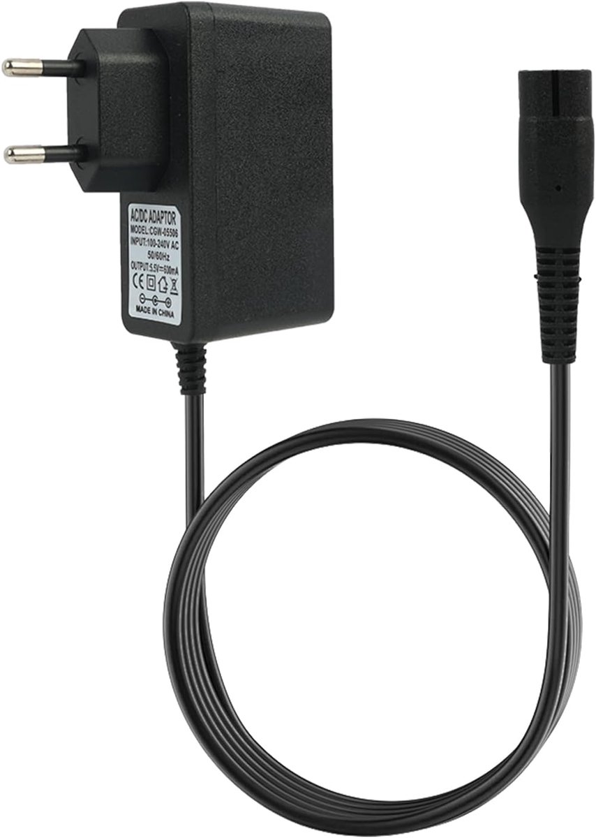 SnelShoppen - Oplaadkabel voor Raamreiniger 5.5 V, Vervangende Voedingsadapter voor WV2, WV5, WV60, WV70, WV75, WV Easy, WV Classic