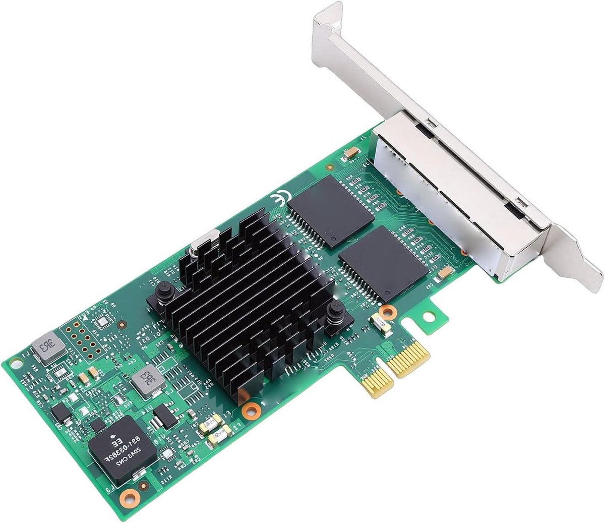 Netwerkkaart - Gigabit Ethernet Adapter - Server Netwerk - 4 RJ45 Poorten - 1Gbps - Groen