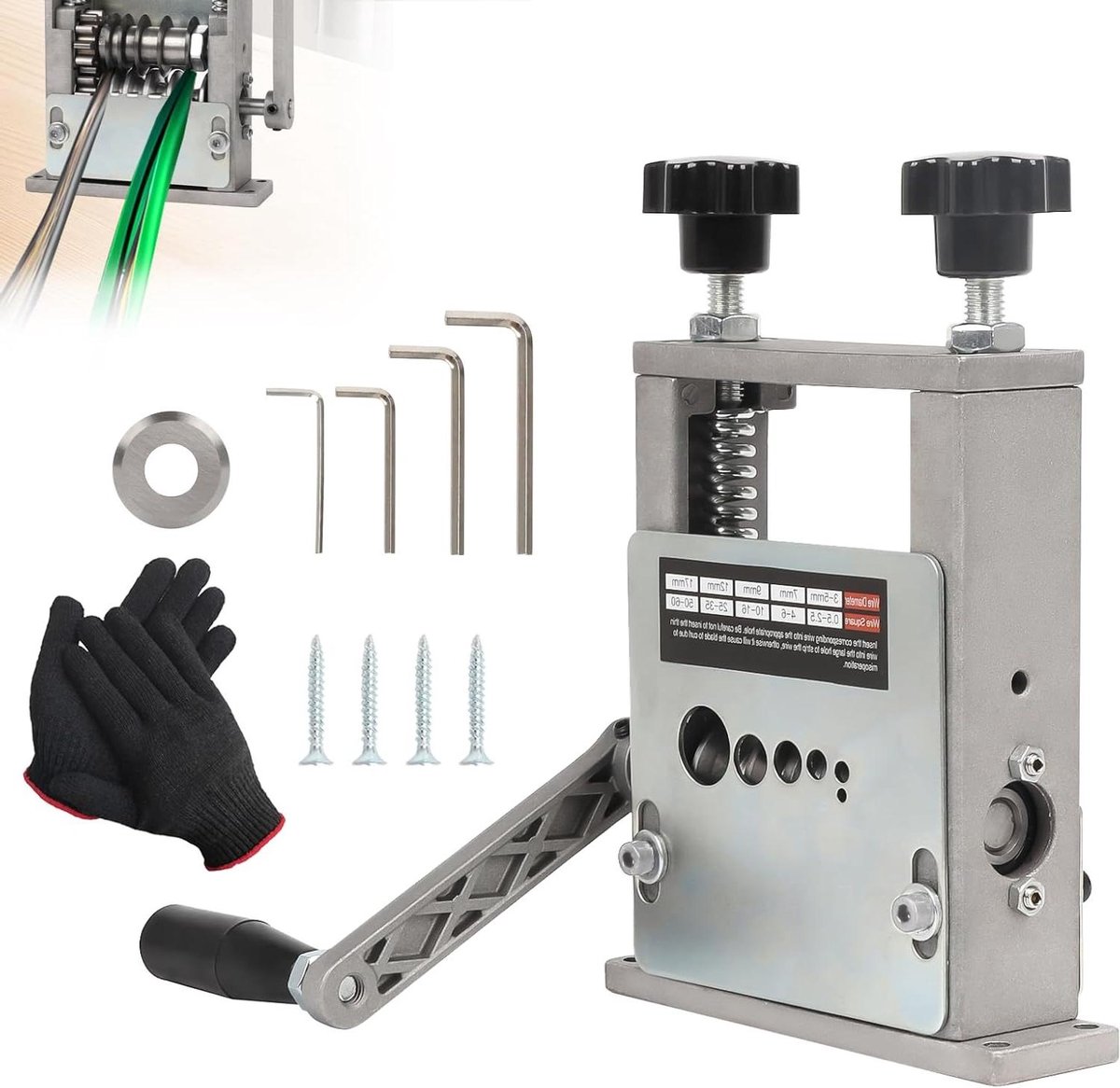Draadstripper Machine - Kabel Stripper - Efficiënt Kabels Strippen - Verbeterd Dubbel Ontwerp - 6 Gaten - Geel