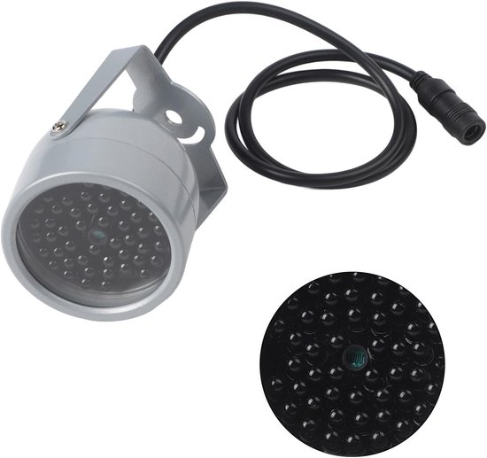 Infrarood Illuminator - IR Vullicht Nachtzicht - Beveiligingscamera Verbeteren - 48 LED's 940nm - 5-10m Bereik - Zilver — afbeelding 4