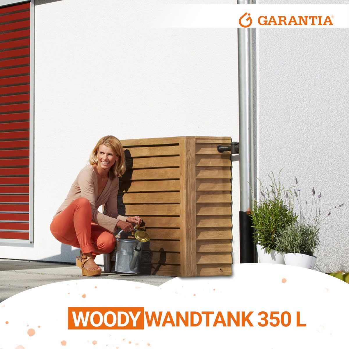 Garantia Woody colonne récupératrice d'eau 350 liter lightwood
