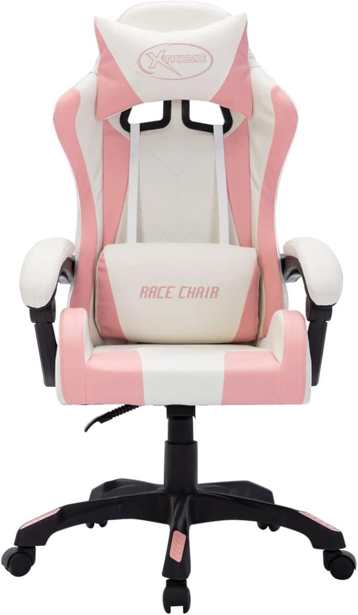 Gaming Stoel - Comfortabele Werkstoel - Spelletjes Spelen - Met LED Verlichting - 119 cm Hoog - Roze Zwart — afbeelding 5