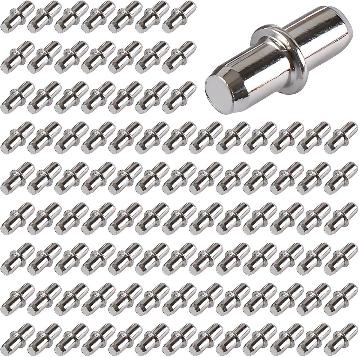 Set van 100 stuks 5 mm x 16 mm legplankdragers, ideaal voor meubels, kasten en inlegplanken, geschikt voor diverse toepassingen in huis en kantoor.