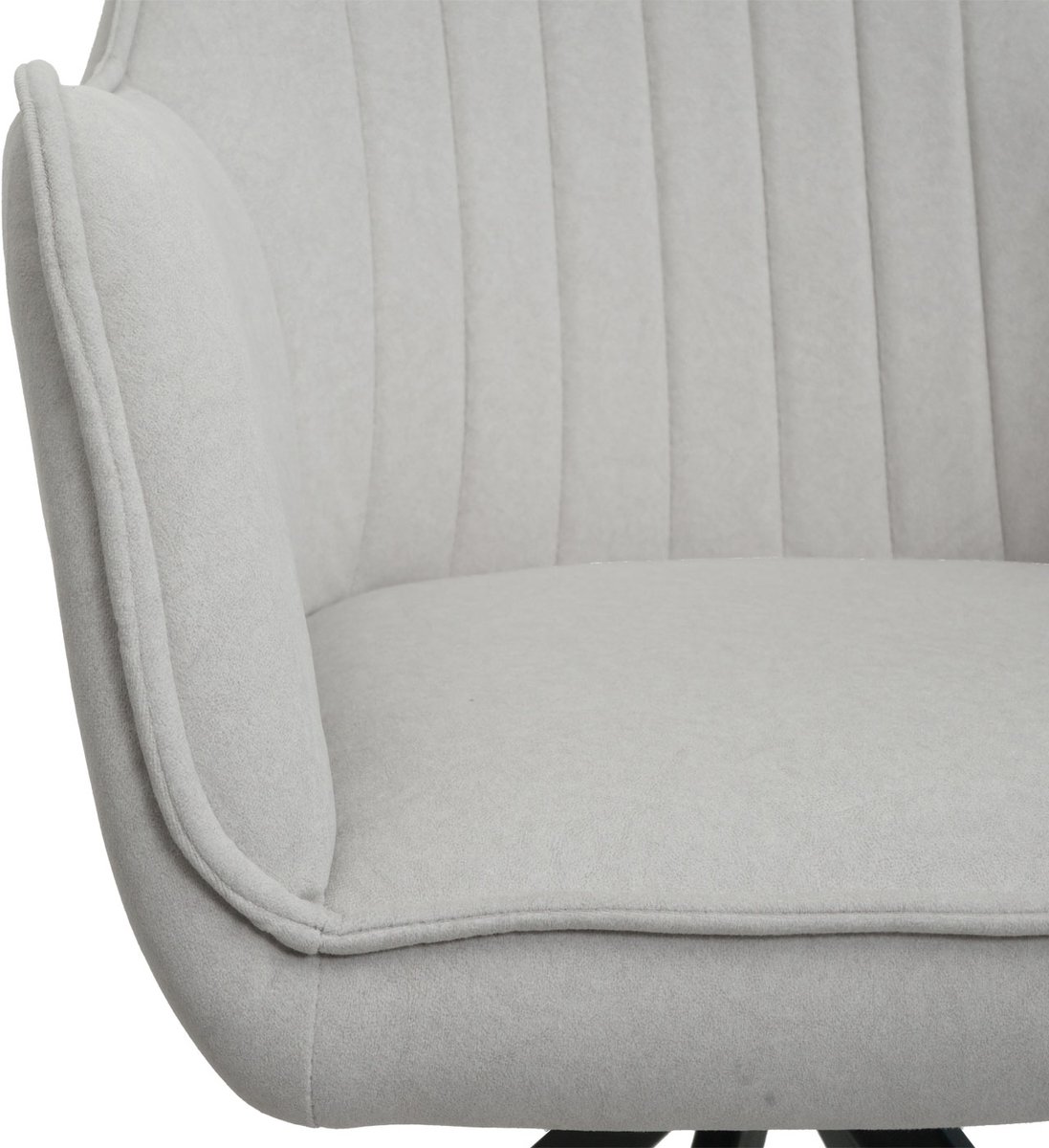 MCW Set van 2 eetkamerstoelen MCW-L79, keukenstoel armleuningen, draaibare autostoel stof/textiel ~ crème-beige