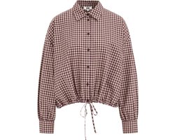 WE Fashion Dames cropped blouse met ruit