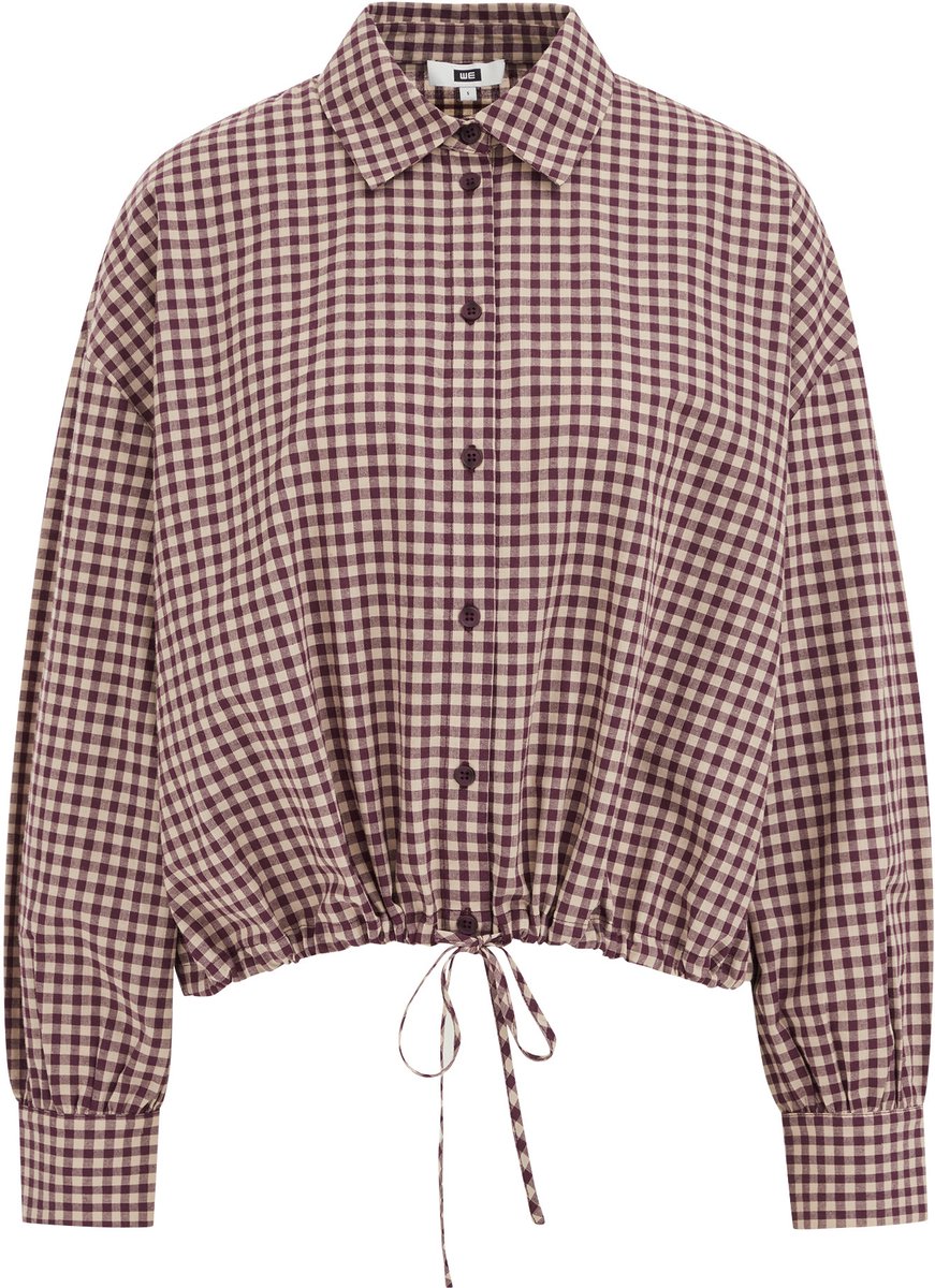 WE Fashion Dames cropped blouse met ruit