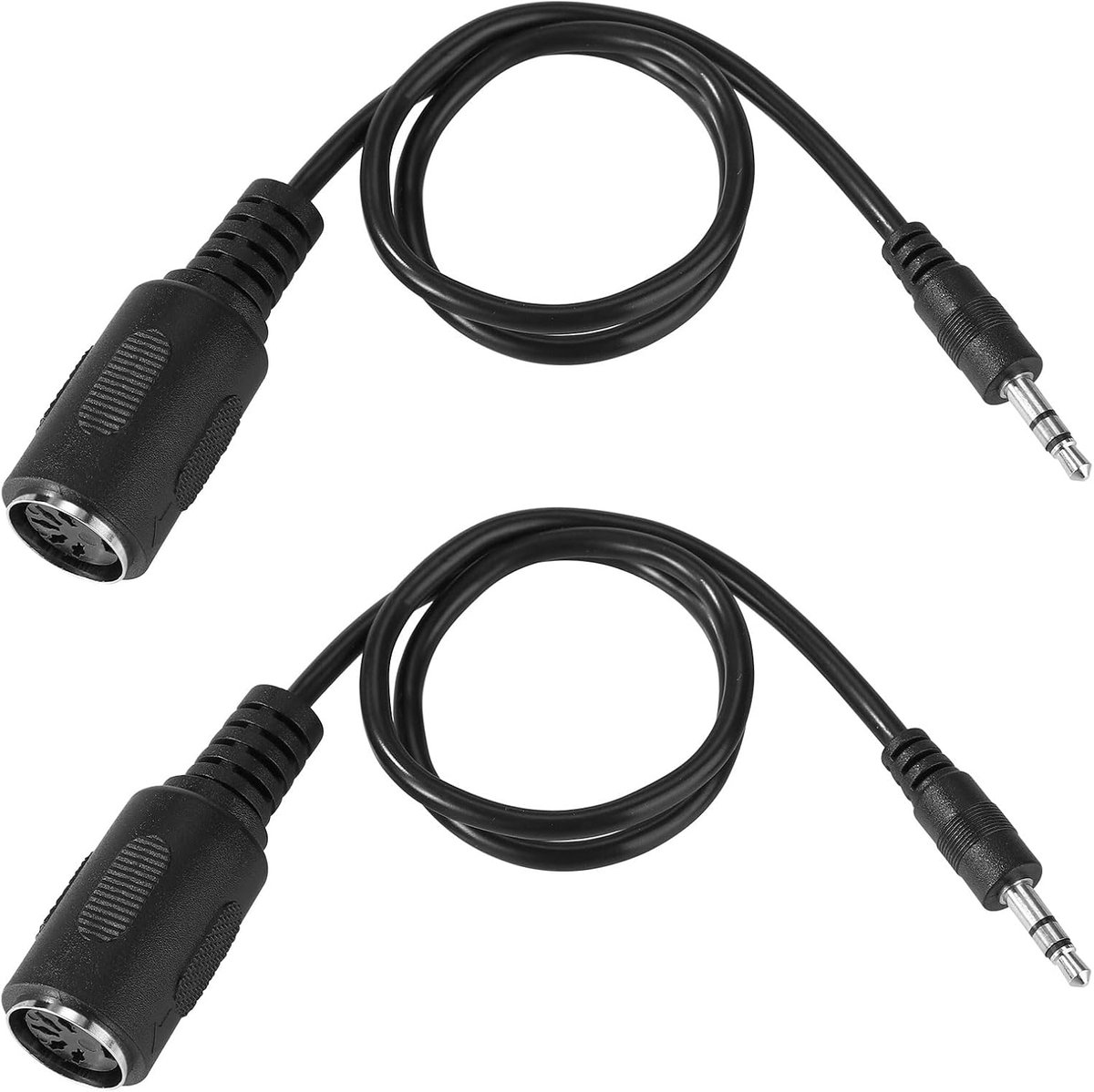 SnelShoppen - 2x Type-A MIDI naar 3.5mm Adapter, 14" MIDI Female naar TRS 3.5mm Mannelijk Breakout Kabel Audio Converter voor Keyboards Synths en DAWs