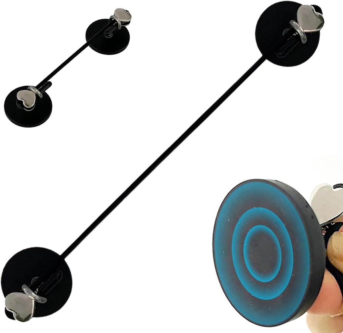 Magnetische Gordijnroede - Deur Roede - Ruimte Verdelen - Flexibel Structuurdesign - Tot 90 cm - Zwart
