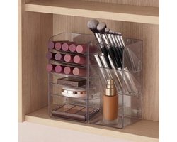 Lippenstift organizer 2-delige set - gespiegelde kast - schuine compartimenten - georganiseerd en stijlvol - ShopVlot