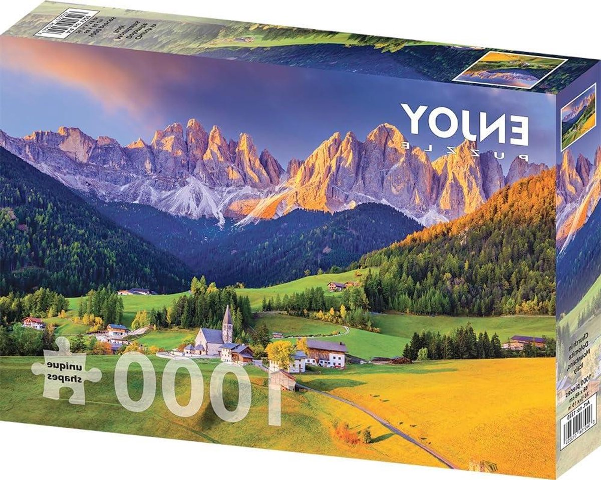 Puzzel 1000 Stukjes - Legpuzzel Volwassenen - Ontspannend Tijdverdrijf - Mat Antiverblindend Oppervlak - 68 x 48 cm - Dolomieten Bergen