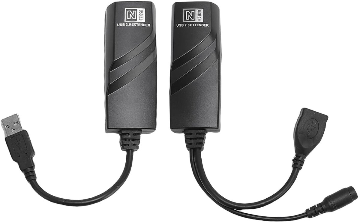 SnelShoppen - USB Naar Ethernet Adapter, 100 Meter USB Verlengkabel, Stabiele Gegevensoverdracht voor Printer, CAT5/CAT5E/CAT6 Compatibel, EU Plug