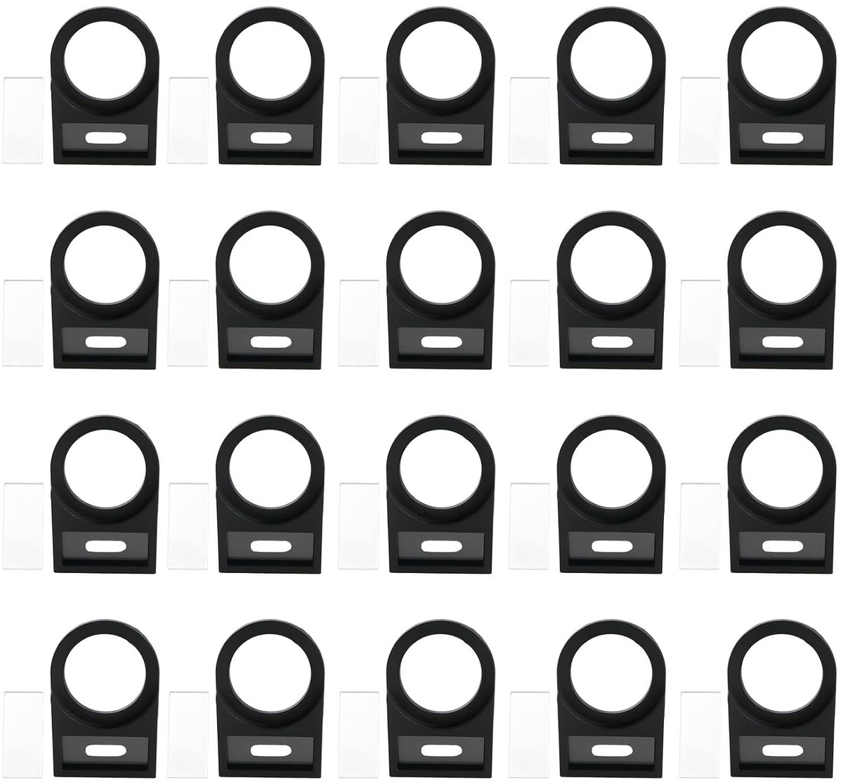 SnelShoppen - 100 stuks insteekbare drukknopschakelpaneel zwart, labelframe 45 x 30 mm met ring 22 mm, duurzaam kunststof voor kantoor, bibliotheek, p