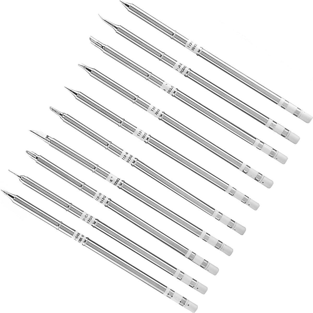SnelShoppen - Soldering Tips T12 Series Vervangset voor Loodsoldeerijzer - 10 Stuks Diverse Tips - Duurzaam en Hittebestendig Materiaal - Voor Efficië