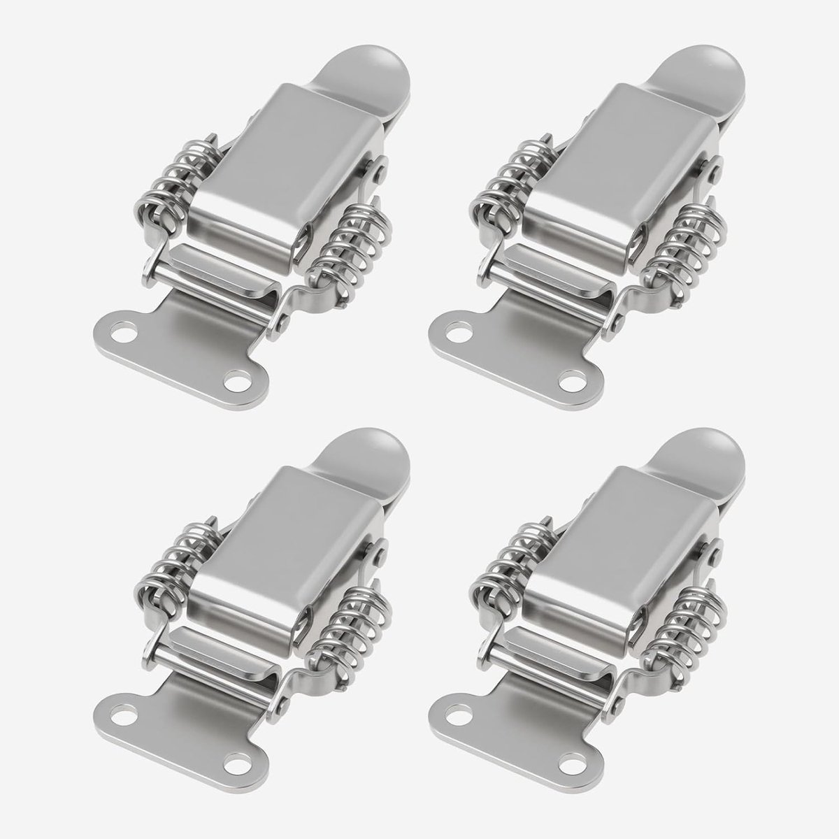 SnelShoppen - 4 stuks Compressie Lente Tuimelklem Klink Klem 94x47mm RVS Corrosiebestendig voor Tuin, Keuken, Camping