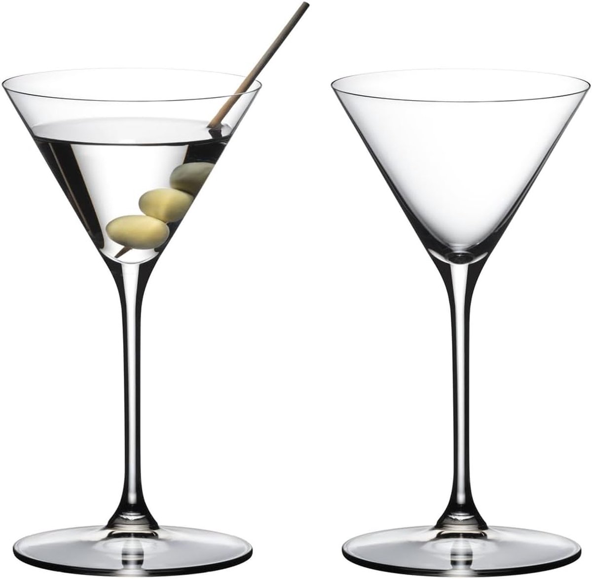 SnelShoppen - Ronde Martini/Cocktail Glazen, 2 Stuks, Helder Kristal, Machinegemaakt, Vaatwasmachinebestendig, Perfect voor Feesten en Speciale Gelege