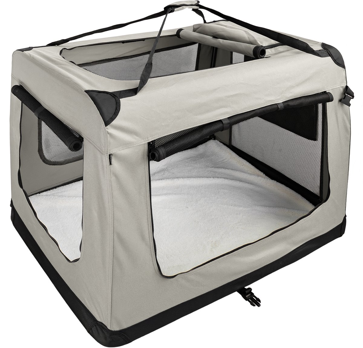 Opvouwbare Hondenbox Transporttas Transportbox Auto Kat Honden Konijn Beige Crème Grote Kleine Boxtas Kleine Transporttas 7 Maten S - XXXXL Petigi