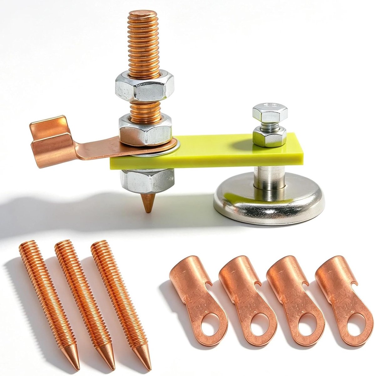 SnelShoppen - Lasaccessoires Set met Isolatieplaat, Magnetische Basis en 4 Geleidende Stangen voor Efficiënt Lassen