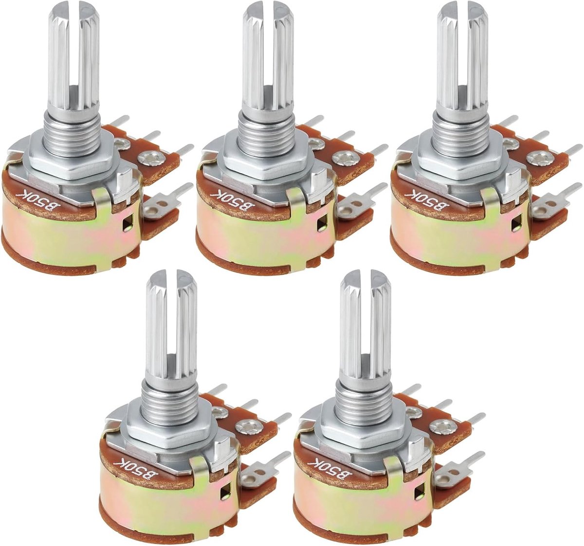 Audio potentiometer B50K - 6 pin dual structuur - Geschikt voor volumeregeling - Ideaal voor synthesizers - ShopVlot