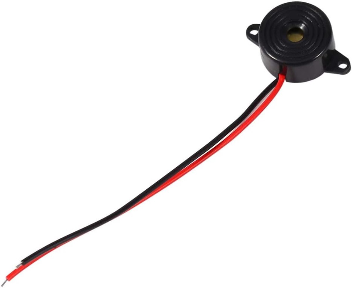 SnelShoppen - 3-24V 12VDC Buzzer Alarm 85-95 Decibel Piezo Elektronisch Geluid 100mm Kabel Lengte voor Computers, Elektronische Speelgoed, Auto, Alarm
