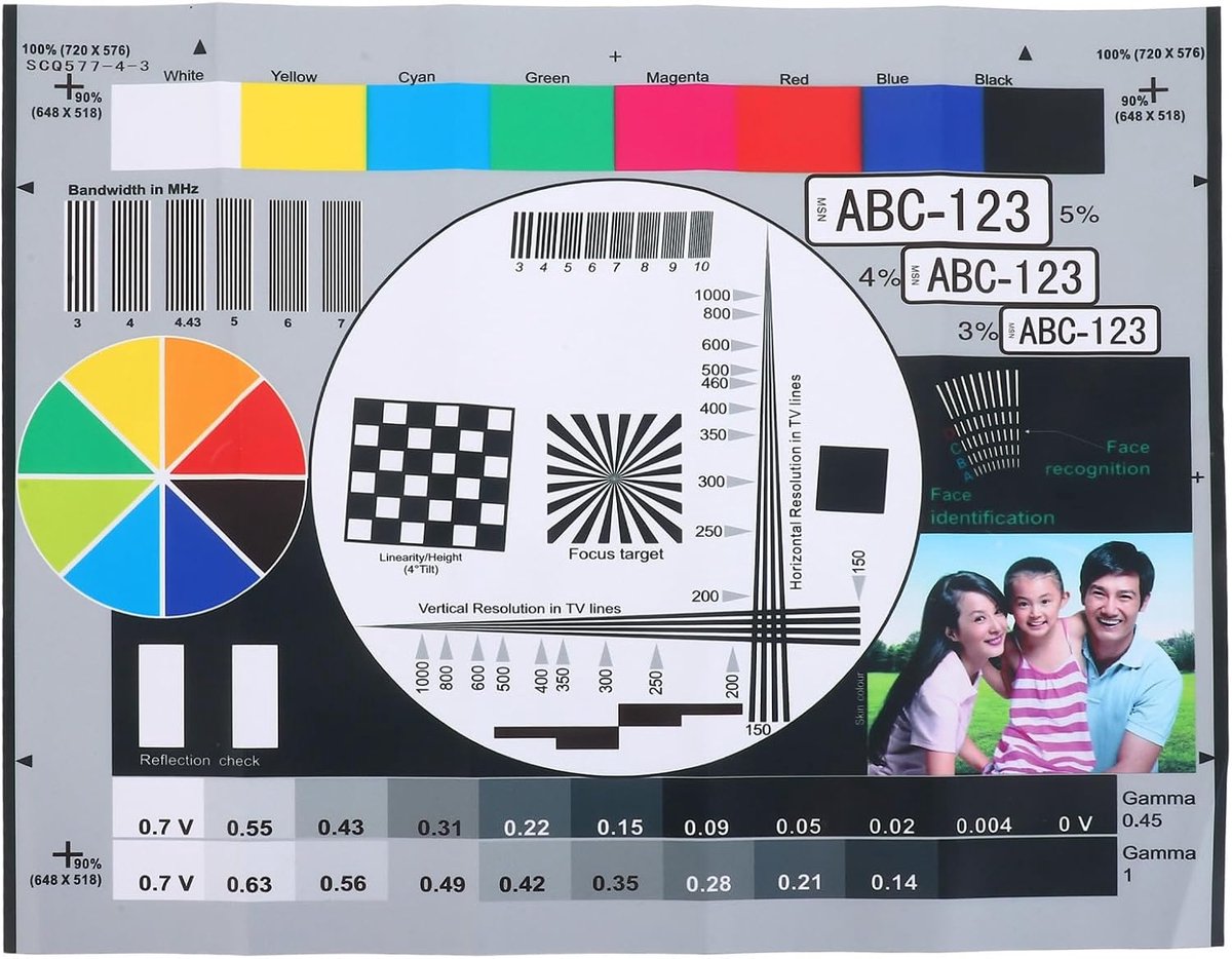 SnelShoppen - Kleurkalibratie voor monitoren, 16 x 12,6 inch lens testbord, camera testbord, hoge resolutie lens en monitor kalibratiekaart voor beeld