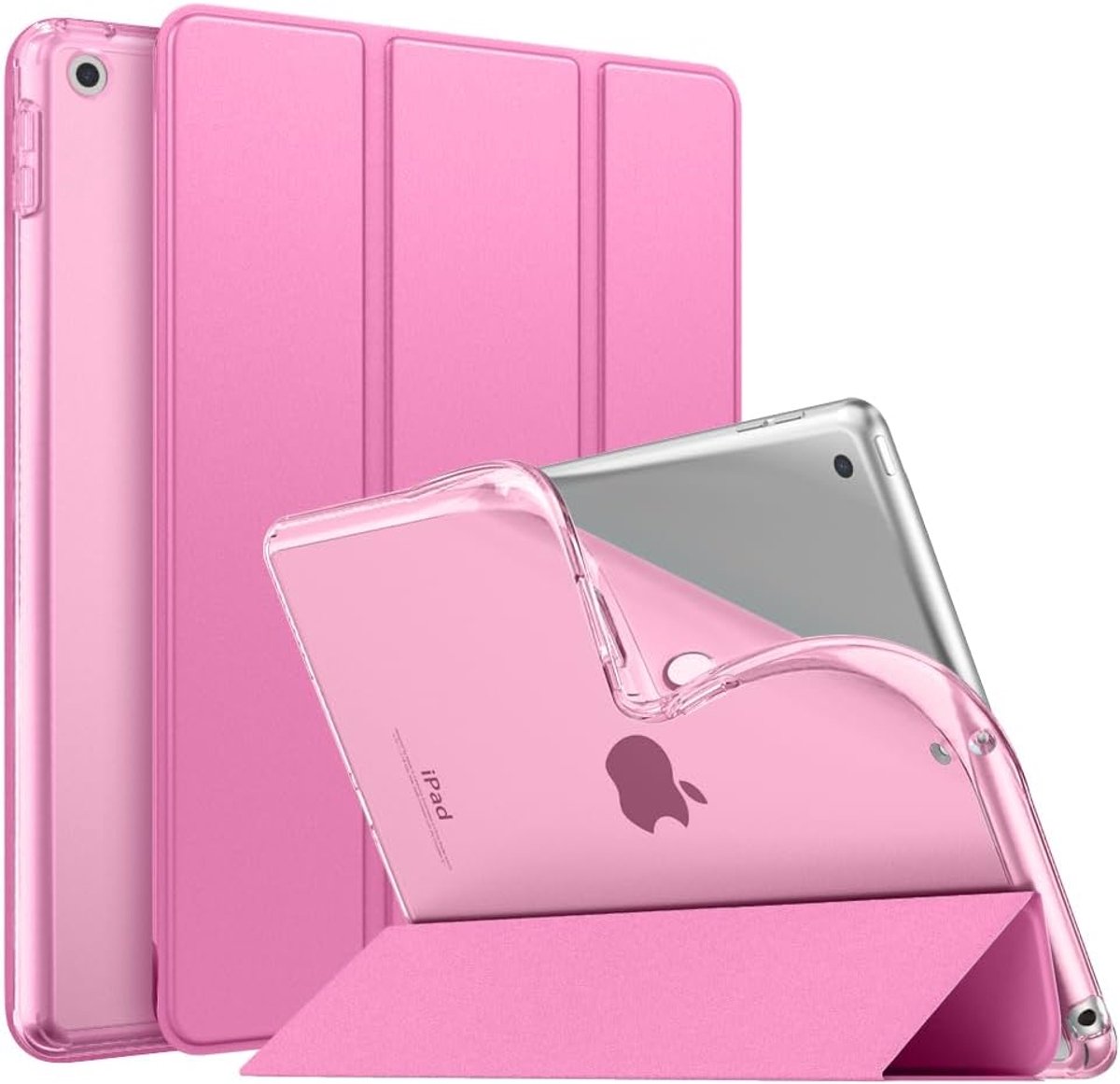 SnelShoppen - iPad 9e generatie 2021/8e generatie 2020/7e generatie 2019 Hoes - Zachte Translucente TPU Frosted Rugcover - Slank met Stand - Auto Wake