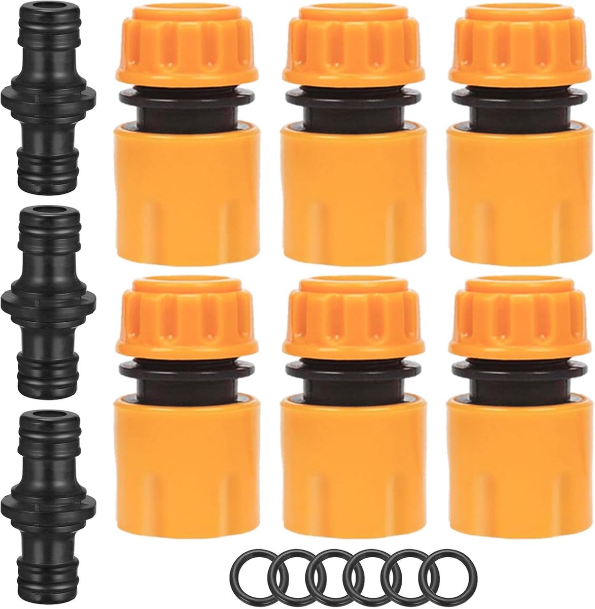 SnelShoppen - 9-delige Tuinslang Aansluitset met Snelle Koppelingen 1/2 Inch 13mm - Duurzame Tuinaccessoires voor Tuinwerkzaamheden en Watergeven