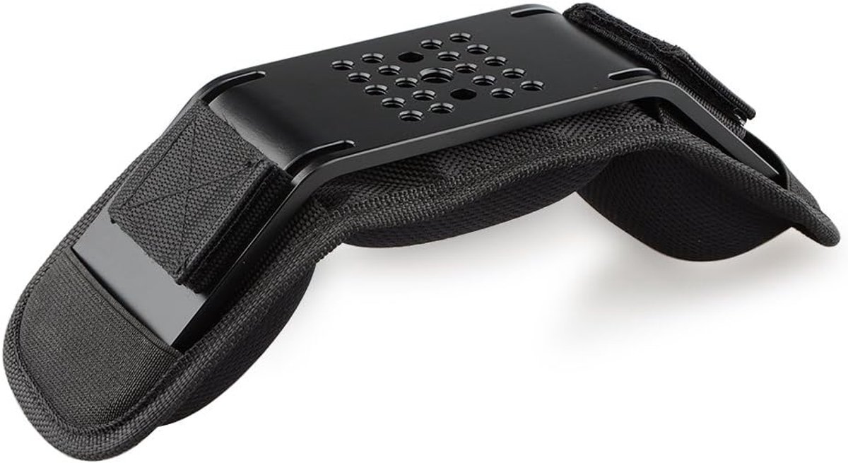 SnelShoppen - Camera Schouderpad voor Videocamera en DV Camera - Comfortabel gepolsterd - Aluminium & Zachte Vezel - Zwart - Geschikt voor Professione