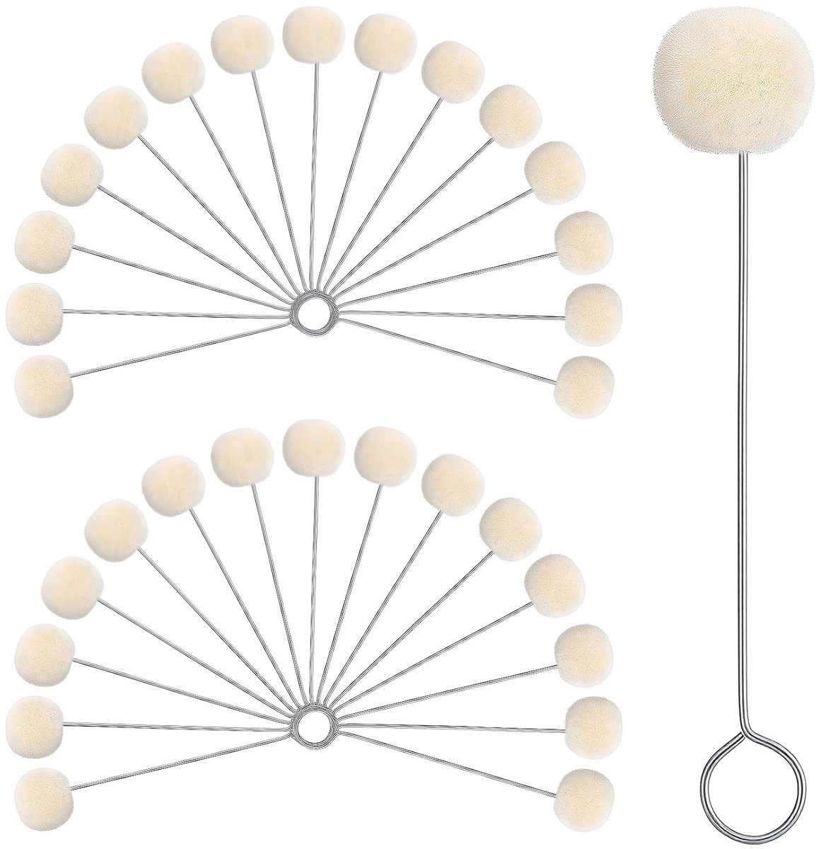 SnelShoppen - 30 Stuks 13 cm Wol Dauber Verf Applicators met Metaal Handvat, Kleur Applicator voor Leer, Schilderen, Plakken en DIY Klussen