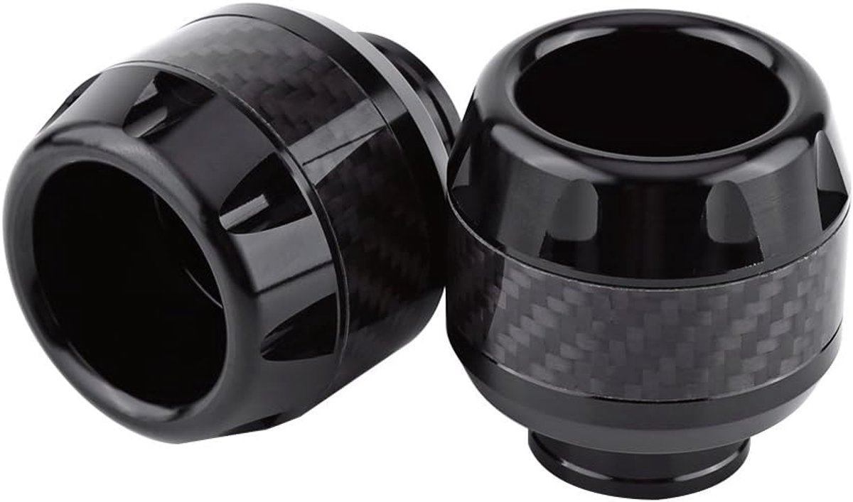 SnelShoppen - Fork Frame Sliders, 1 Paar Carbon Fiber Motorfiets Voorvork Frame Sliders Crash Bescherming, Zwart