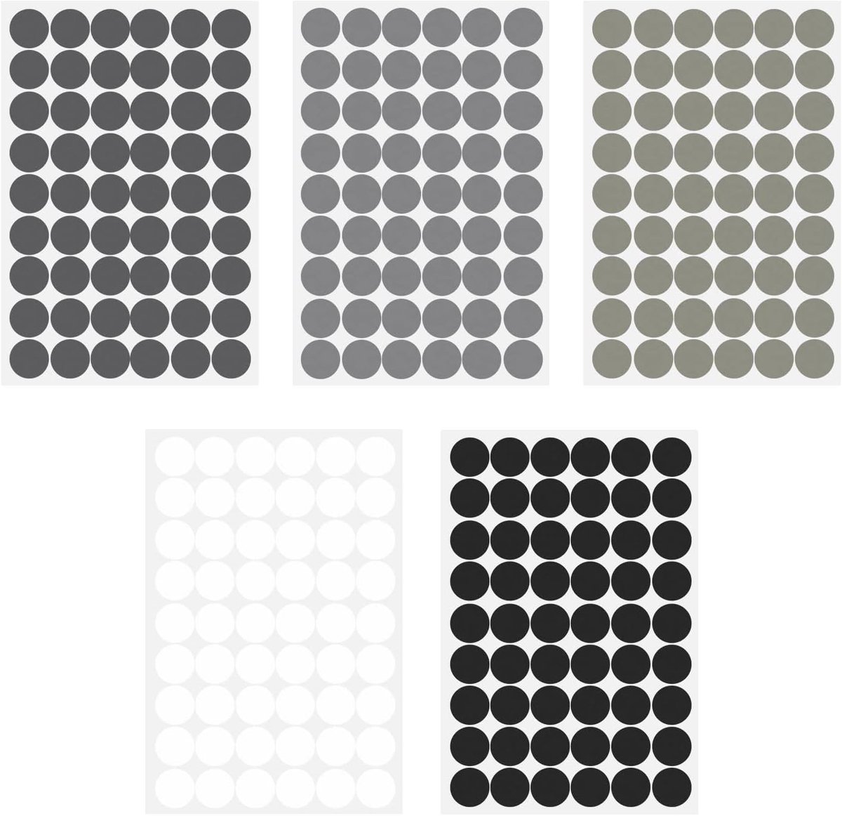 SnelShoppen - 10 Vel/540 Stuks Schroefgaatjes Dekkers Stickers Caps Textured PVC Zelfklevend Waterdicht Meubel Decoratie voor Houten Meubels Kast Plan
